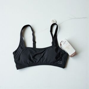 CALIA Square Neck Bikini Top Pure Black Medium Support Built-in Underwire XS